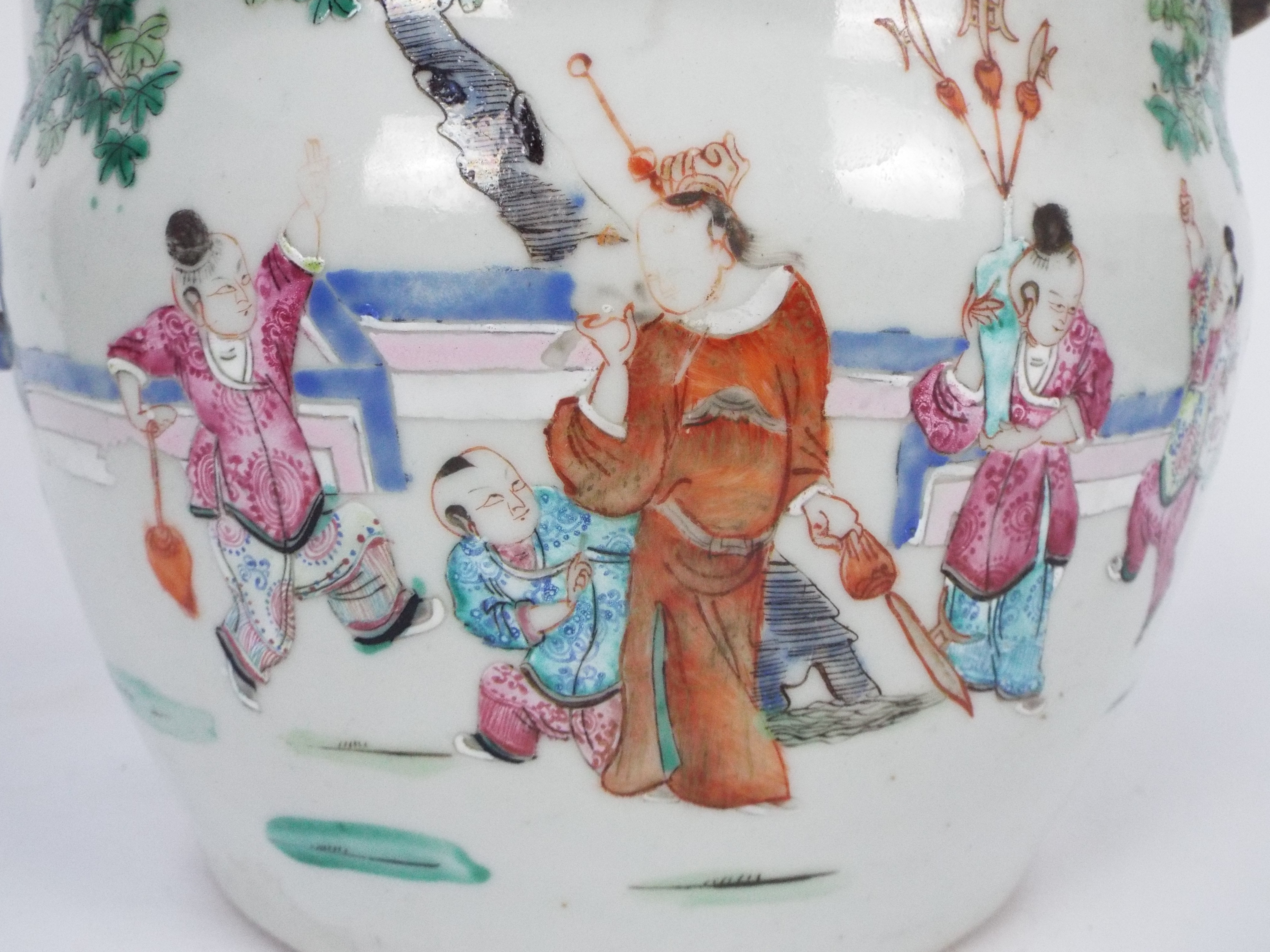 A Chinese famille rose bowl and cover, decorated with figures in a garden setting, - Image 19 of 30