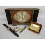 A gentleman's Liga wrist watch, Summit 15 jewel pocket watch, travel clock and similar.