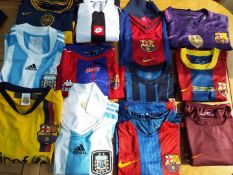 Football shirts - a job lot of 12 soccer jerseys, top European club teams,