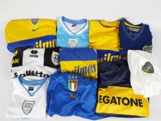 Football Shirts and shorts- Nike, Puma, Brisa, Errea - 10 x league football T-shirts,