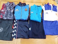 Four track suits, Barcelona, Ajax, Japan FA, Italy FA, Umbro, Kappa, Adidas,
