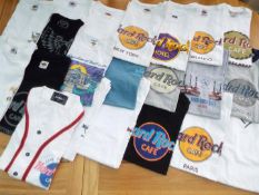 Hard Roock Café - a job lot of 21 Tee Shirts, assorted cities, sizes M and L,