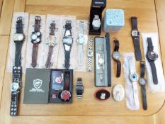 Designer Watches - a job lot of 15 watches to include Shark, 4 off Oulm, Fossil and others,