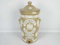 A Victorian stoneware water filter marked Lipscombe & Co Carbon Filter 82 Market Street Manchester,