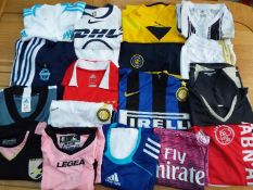 Football Shirts - a job lot of 14 European club jerseys to include Ajax, Inter Milan, Palermo,