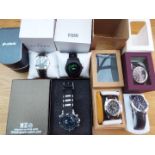 Designer Watches and Chronographs - a job lot of 6 watches to include Shark, Accurist, Timberland,