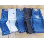 A job lot of five pairs of Jeans to incl