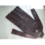 A brown soft leather coat, the label mar