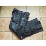 A pairs of Biker's black leather trouser