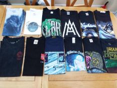 A job lot of 12 Tee shirts, all different, sizes M and L,