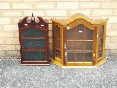 Two wall hanging display cabinets, large