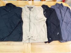 A job lot of four jackets to include Next, Emporio, F&F and other, size M,