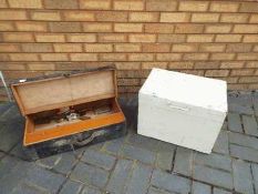 A carpenter's tool chest with a small qu