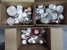 Lot to include mixed ceramics, plated ware, three boxes.