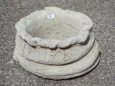 Garden Stoneware - A large reconstituted stone planter in the form of a potato sack