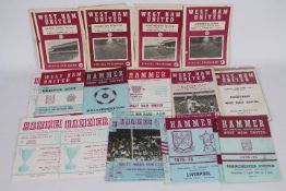 West Ham United Football Programmes. Good home selection late 1950s to early 1980s.