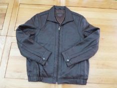 Izod Leather - a dark brown soft leather, zip front jacket with lining, size M,