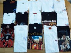 A job lot of 12 Tee shirts, various to include Hard Rock Café, etc, sizes M and L,