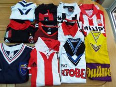 Football shirts - 10 European football shirts, AC Milan, FSJ, Atalanta, Athletic Bilbao, CABJ, PSV,