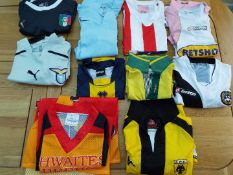 Football shirts - 10 European club football shirts, Palermo, Udinese Calcio, FFF, CBF, Parma, Lazio,