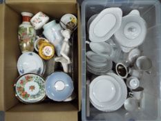 Mixed lot to include ceramics, plated ware, flatware (some with handles stamped 800) an similar,