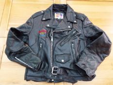 Hard Rock Hotel and Casino, Las Vegas - a black leather zip front jacket,