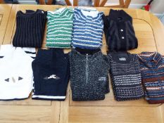 A job lot of 9 Jumpers and Sweatshirts to include Weird Fish, Fat Face, etc, all different,