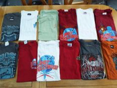 A job lot of 12 Tee shirts, all Planet Hollywood, sizes M L and XL,