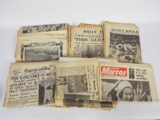 Newspapers, A box file labelled Newspapers containing newspapers going back to 1831,