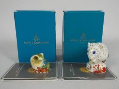 Royal Crown Derby - Two boxed paperweights comprising Red Eyed Tree Frog and Collectors Guild Derby