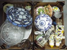 A mixed lot comprising ceramics to include Minton, Royal Albert and similar, cut glass bowls,