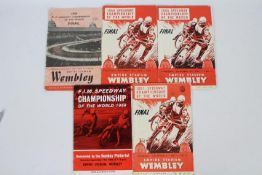 Speedway Final Programmes. Speedway Championship of the world Finals held at Wembley Stadium.