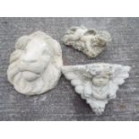 Garden Stoneware - Three reconstituted stone garden ornaments.