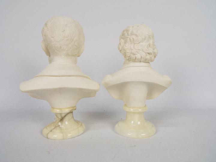 Two bonded marble busts of composers comprising Pyotr Ilyich Tchaikovsky and Ludwig van Beethoven, - Image 4 of 5