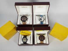 Four boxed fashion watches by Edison.