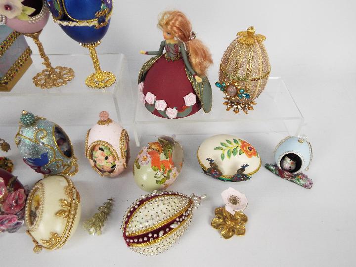 A quantity of decorative egg ornaments, some with stands. - Image 4 of 4