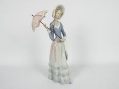 Lladro - Figurine of a girl with a parasol, # 4879, Aranjuez Little Lady, approximately 32 cm (h).