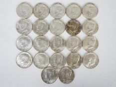 US Silver Coin Group - Twenty two 1964 Kennedy Half Dollar coins.