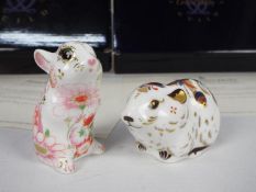 Royal Crown Derby - Two boxed Collectors Guild paperweights comprising Bank Vole and Dora Mouse,