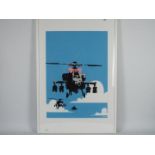 Banksy - A framed limited edition screen print on paper entitled Happy Choppers,