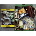 Lot to include mixed ceramics, glassware and other, two boxes.