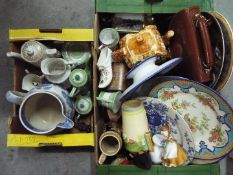 Lot to include mixed ceramics, glassware and other, two boxes.