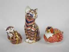 Royal Crown Derby - Three paperweights comprising Pheasant (no stopper),