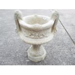 Garden Stoneware - A large reconstituted stone twin handled urn
