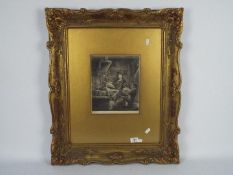 After Rembrandt van Rijn (Dutch 1606 - 1669), The Gold Weigher, etching,
