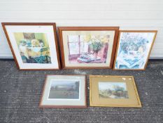 A collection of prints and limited edition prints, all framed under glass, varying image sizes.