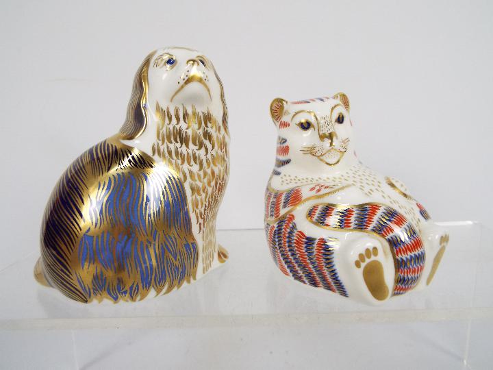 Royal Crown Derby - A collection of paperweights, all with silver stoppers to include a Spaniel, - Image 2 of 5