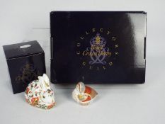 Royal Crown Derby - Two boxed Collectors Guild paperweights comprising Meadow Rabbit and Teal