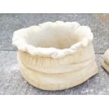 Garden Stoneware - A large reconstituted stone planter in the form of a potato sack.