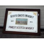 Breweriana - An advertising mirror for Scots Greys Whisky with image of The Charge Of The Light